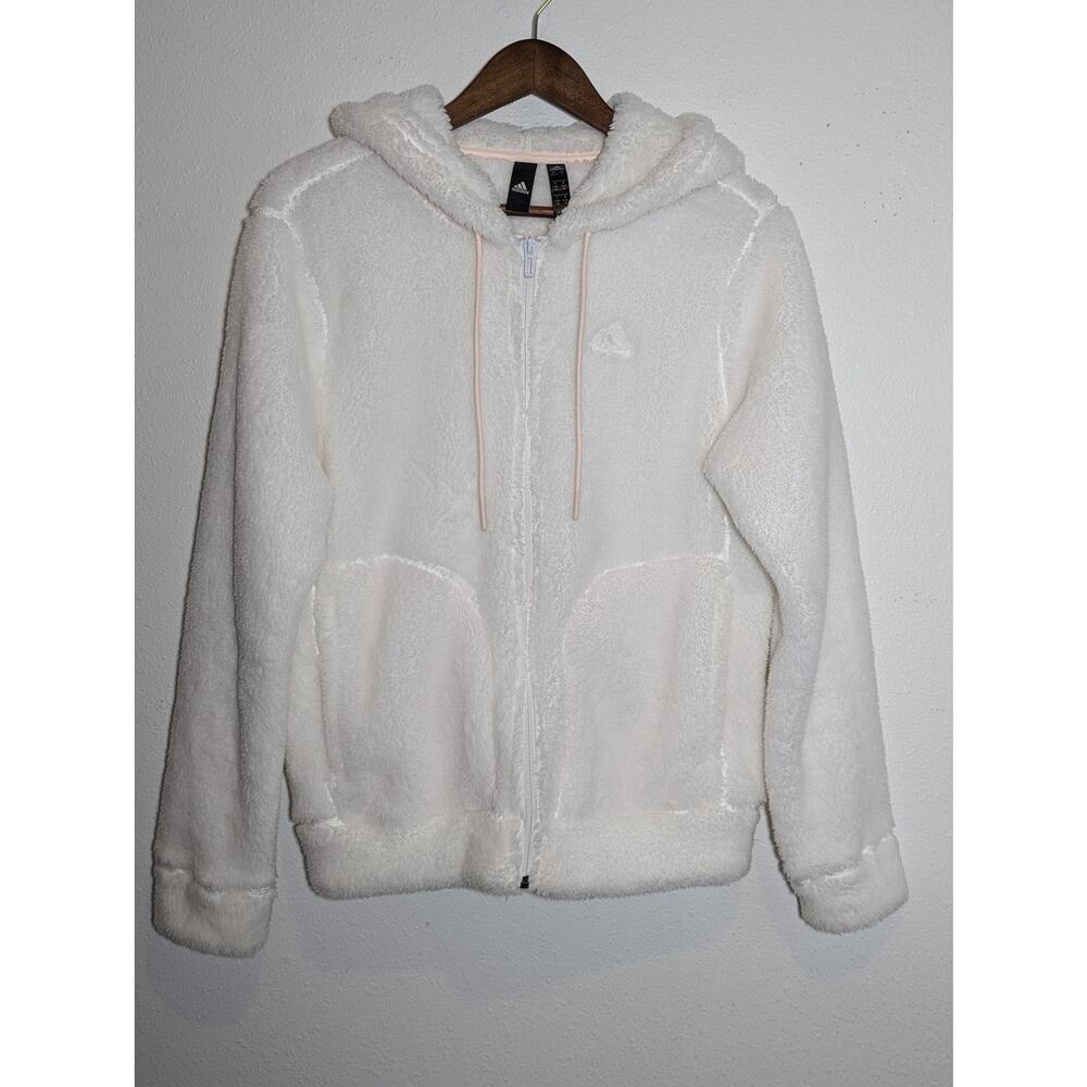 Adidas SHERPA FULL-ZIP HOODIE White Size S